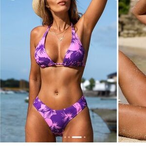 Cupshe Tropical Purple Bath Soak Set